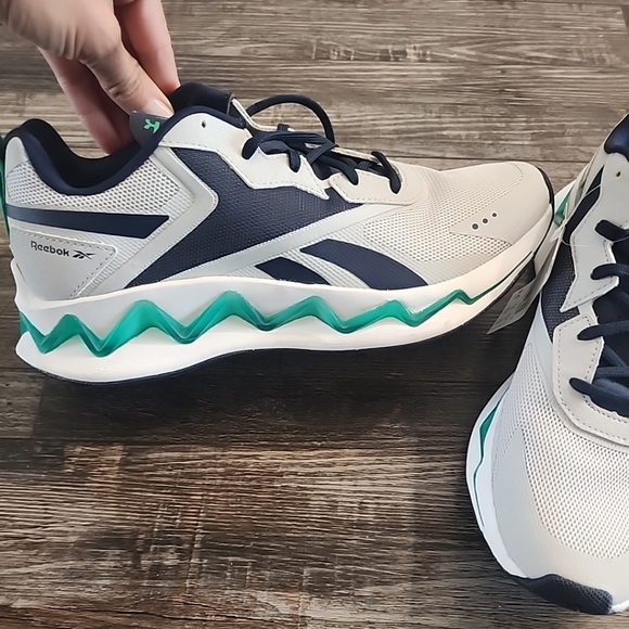 Reebok Cream and Navy Athletic Shoes - Picture 2 of 8